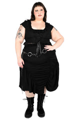 Plus size midi length goth skirt