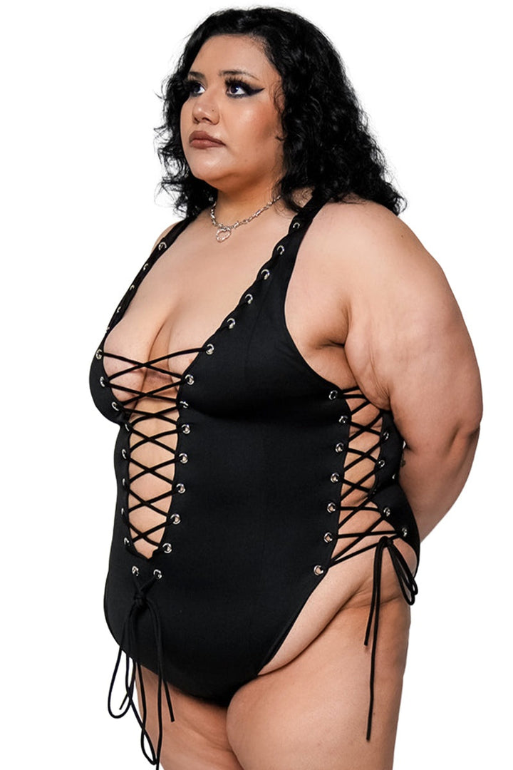plus size bathing suit one piece with adjustable shoulder straps 