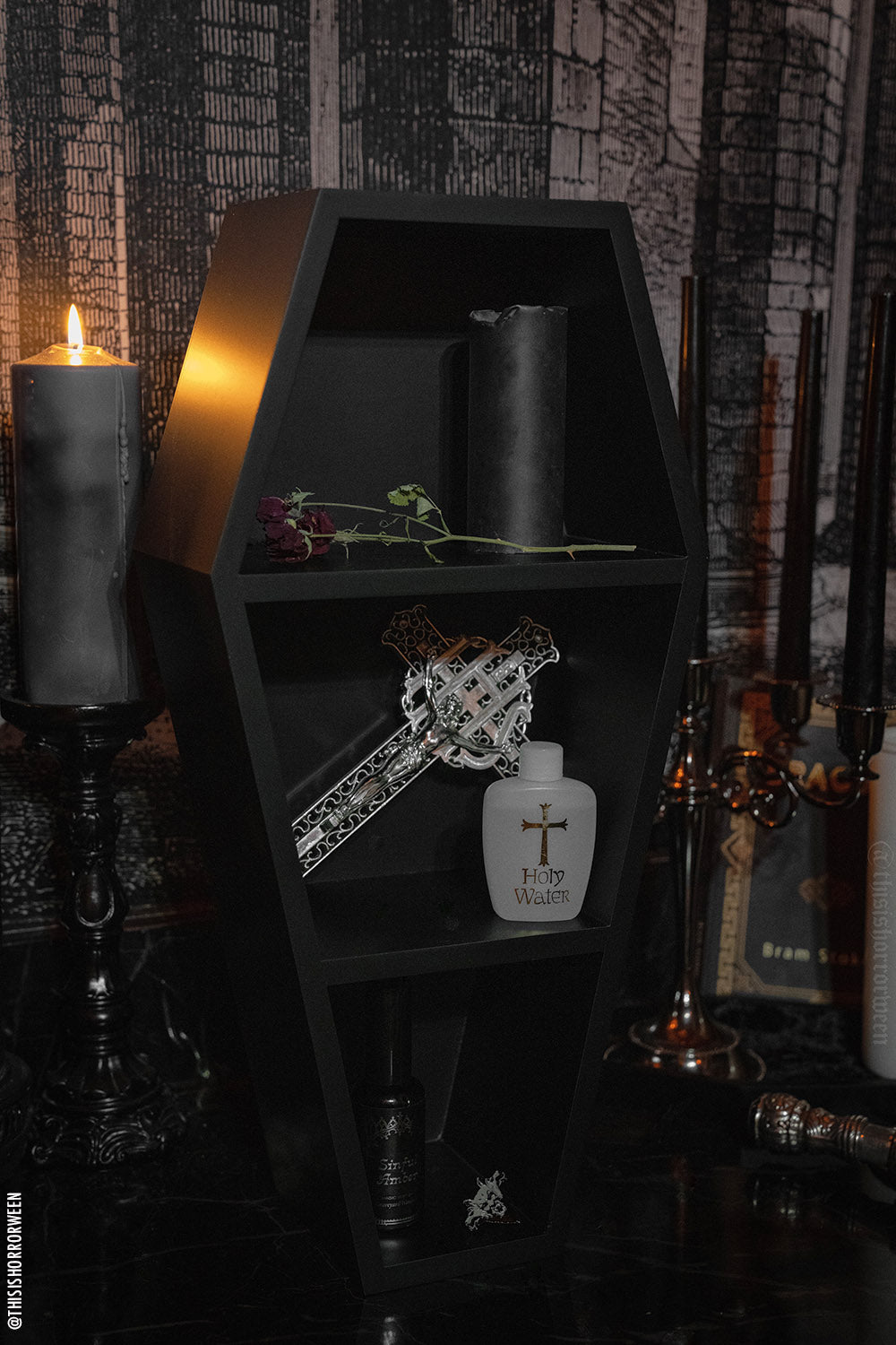 Deluxe Goth Coffin Shelf 20" Tall