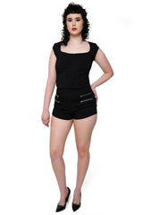 Cute short sleeve womens top with cap sleeves