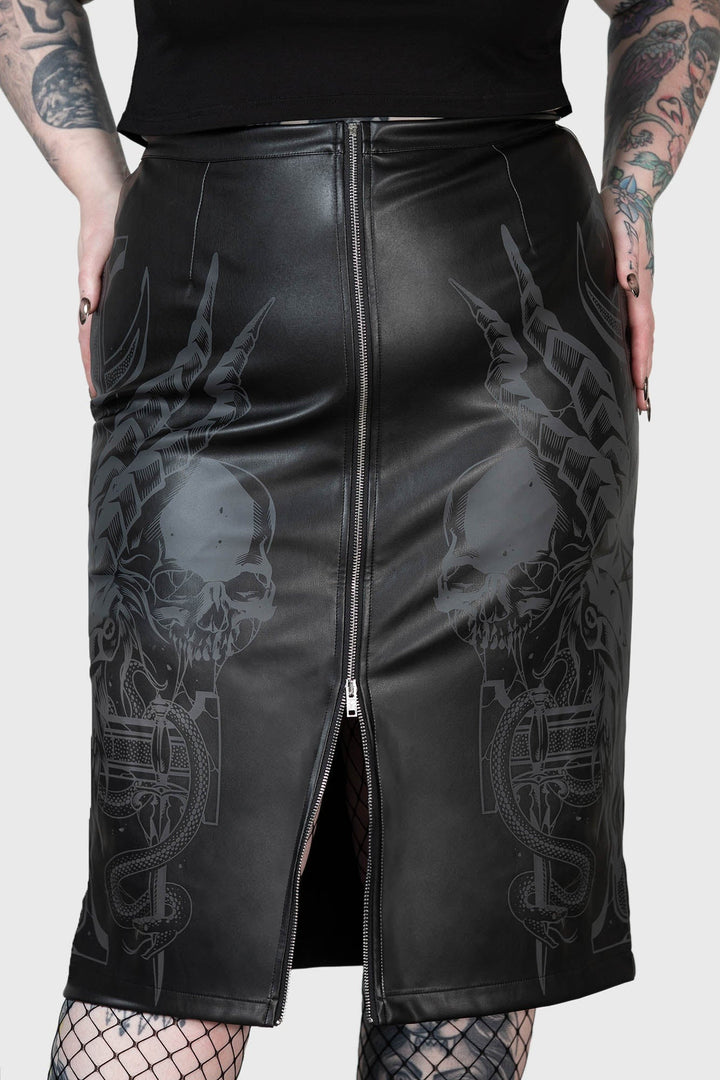 sexy womens midi leather skirt