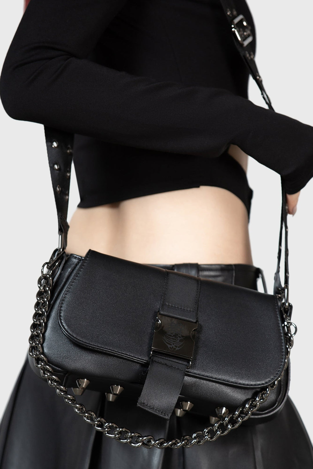 womens gothic black mini purse