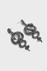 silver serpent snake earrings 
