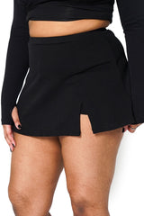 gothic womens black skort with built-in shorts