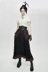 Devil Fashion womens long skirt with ruffles