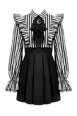 Womens striped dress with moon pendant