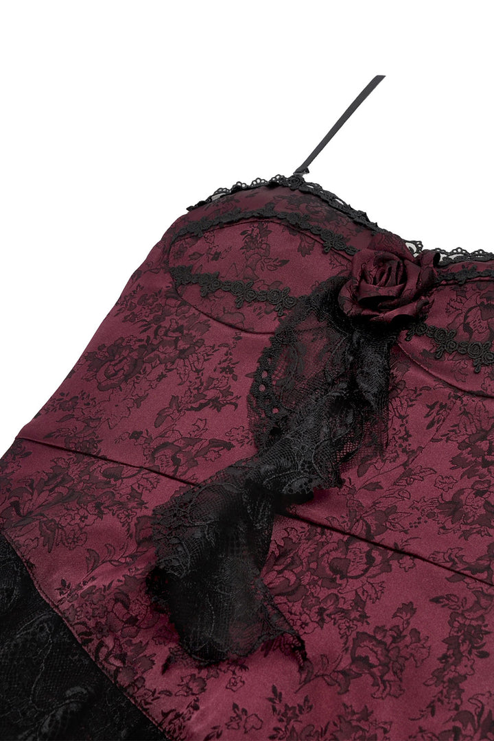 Dark in Love dress with lace and rose detail