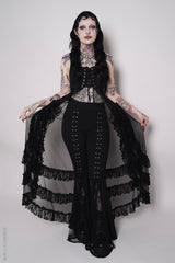 womens gothic top with long train