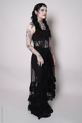 womens black gothic long sleevless cardigan