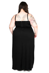 Goth maxi dress with zipper back