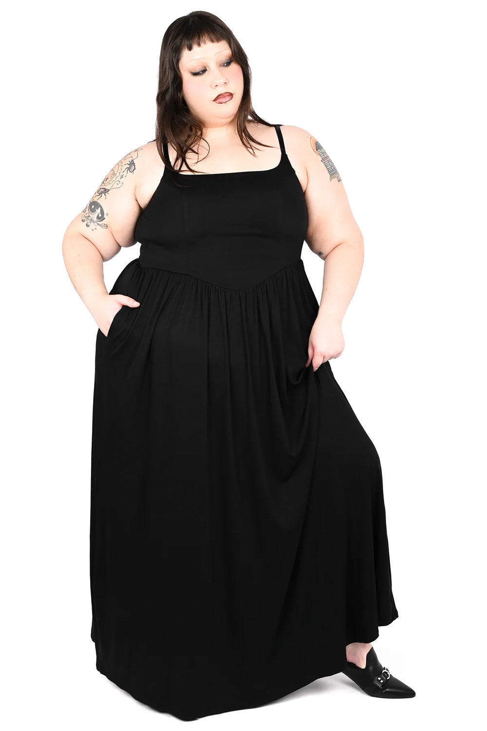 Foxblood plus size full length dress