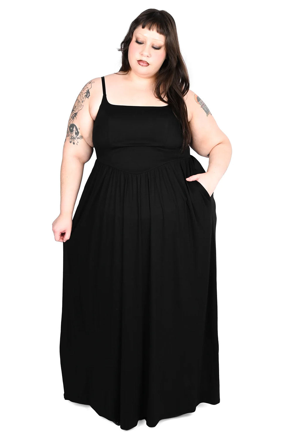 Plus Size Gothic Maxi Dress