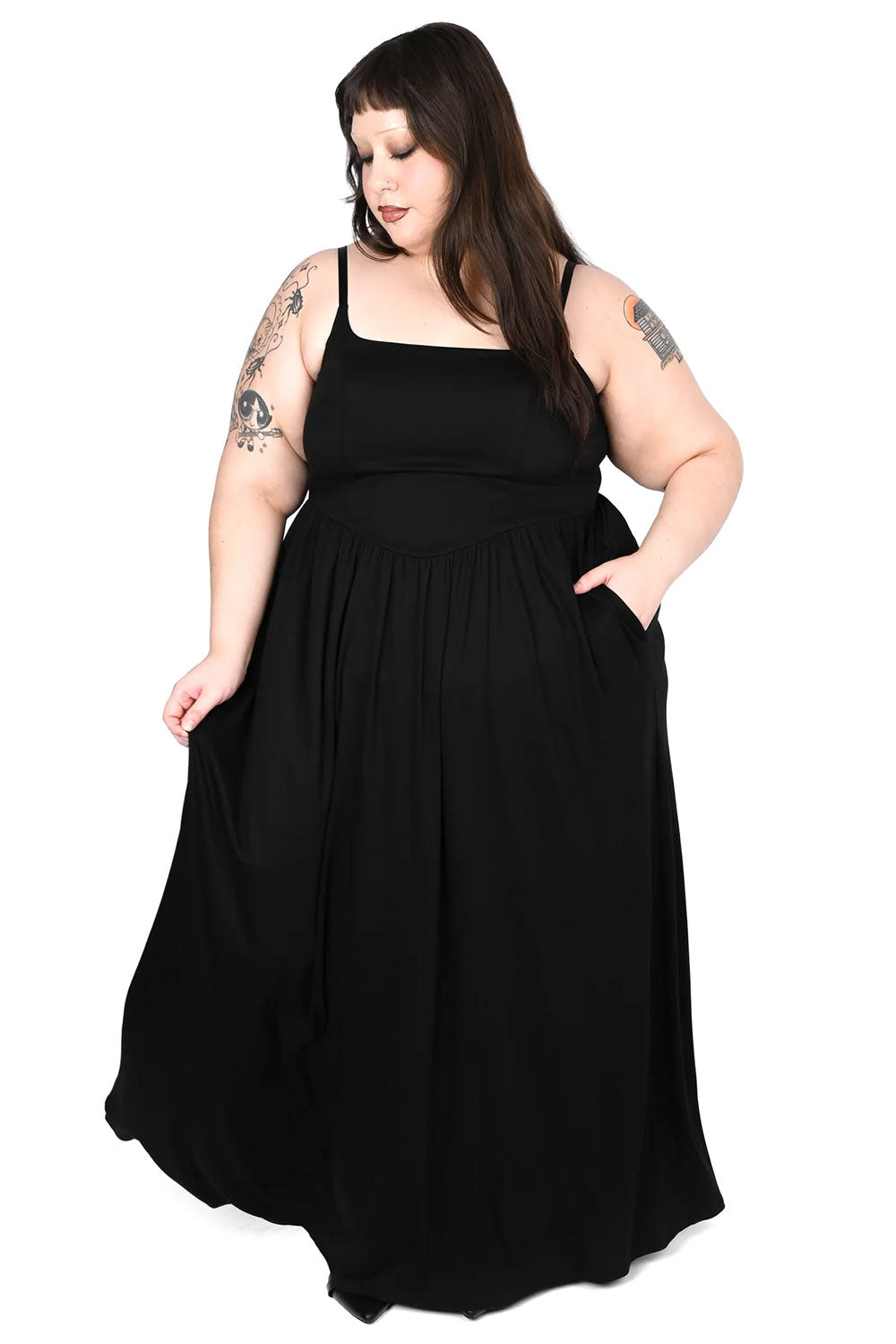 Foxblood plus size witchy maxi dress