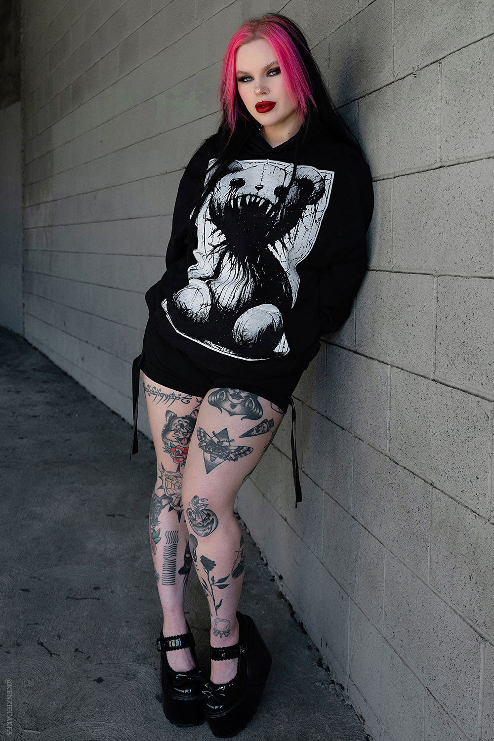 gothic bear hoodie jacket
