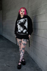 emo horror graphic bear hoodie