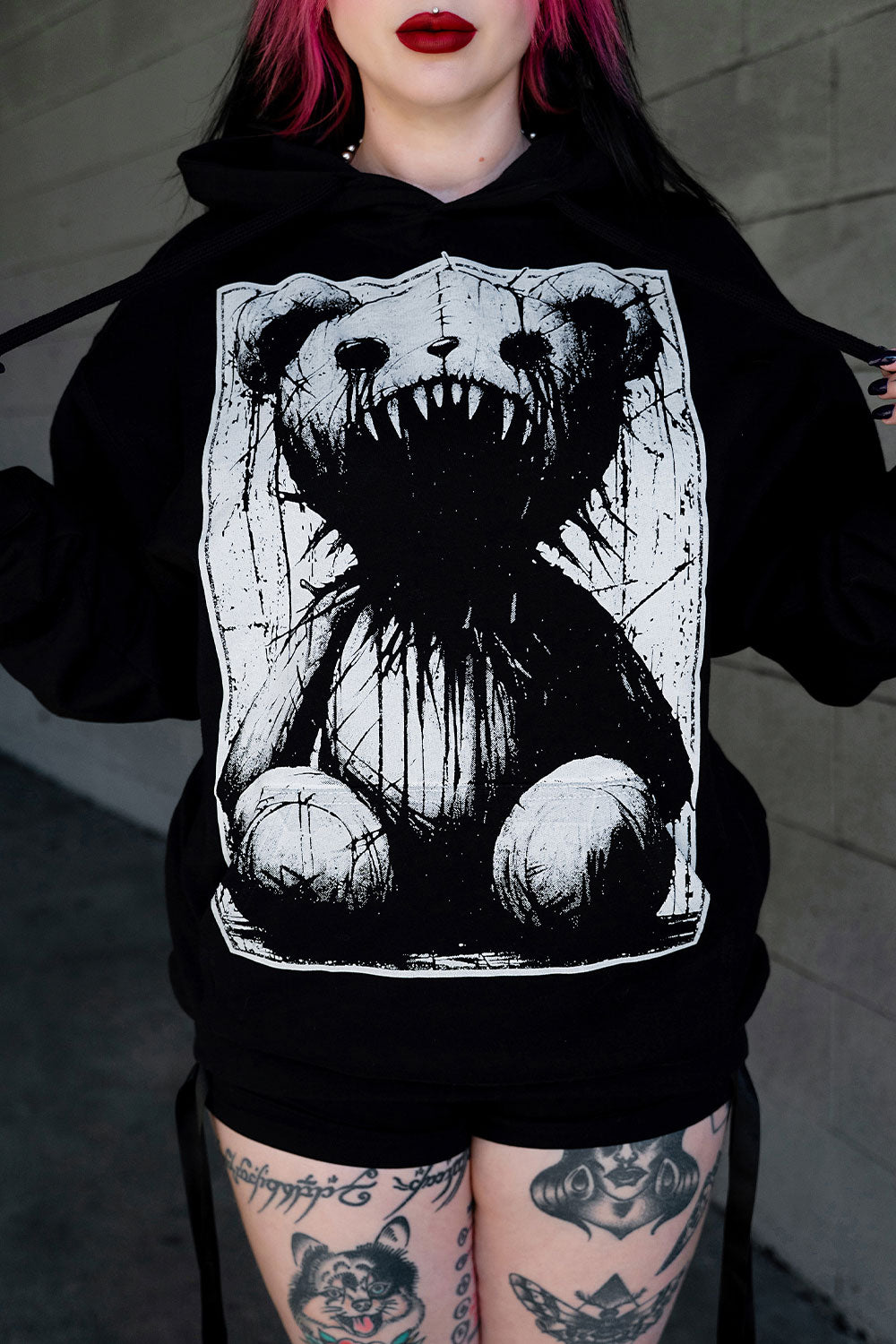 heavy metal teddy bear hoodie