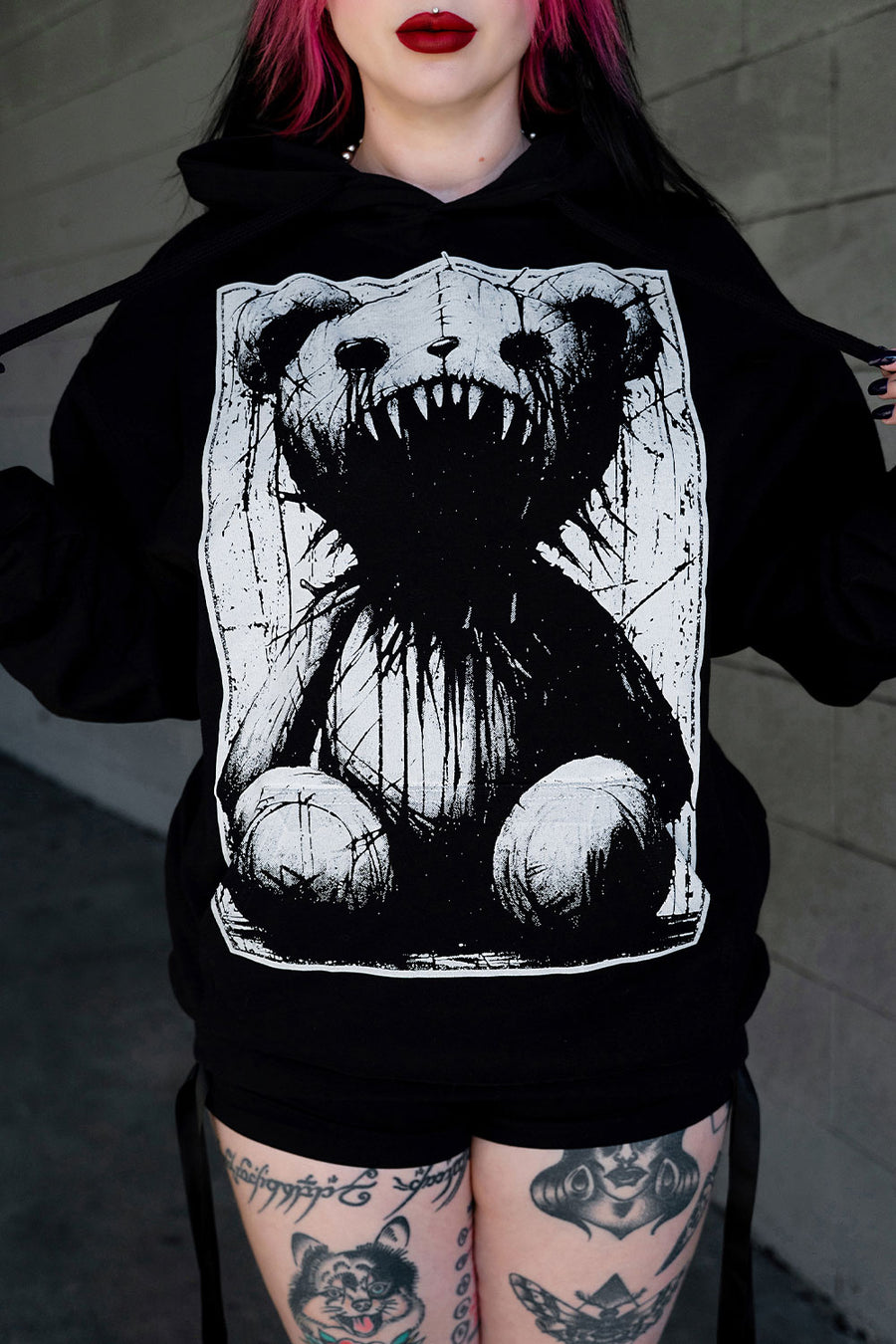 heavy metal teddy bear hoodie