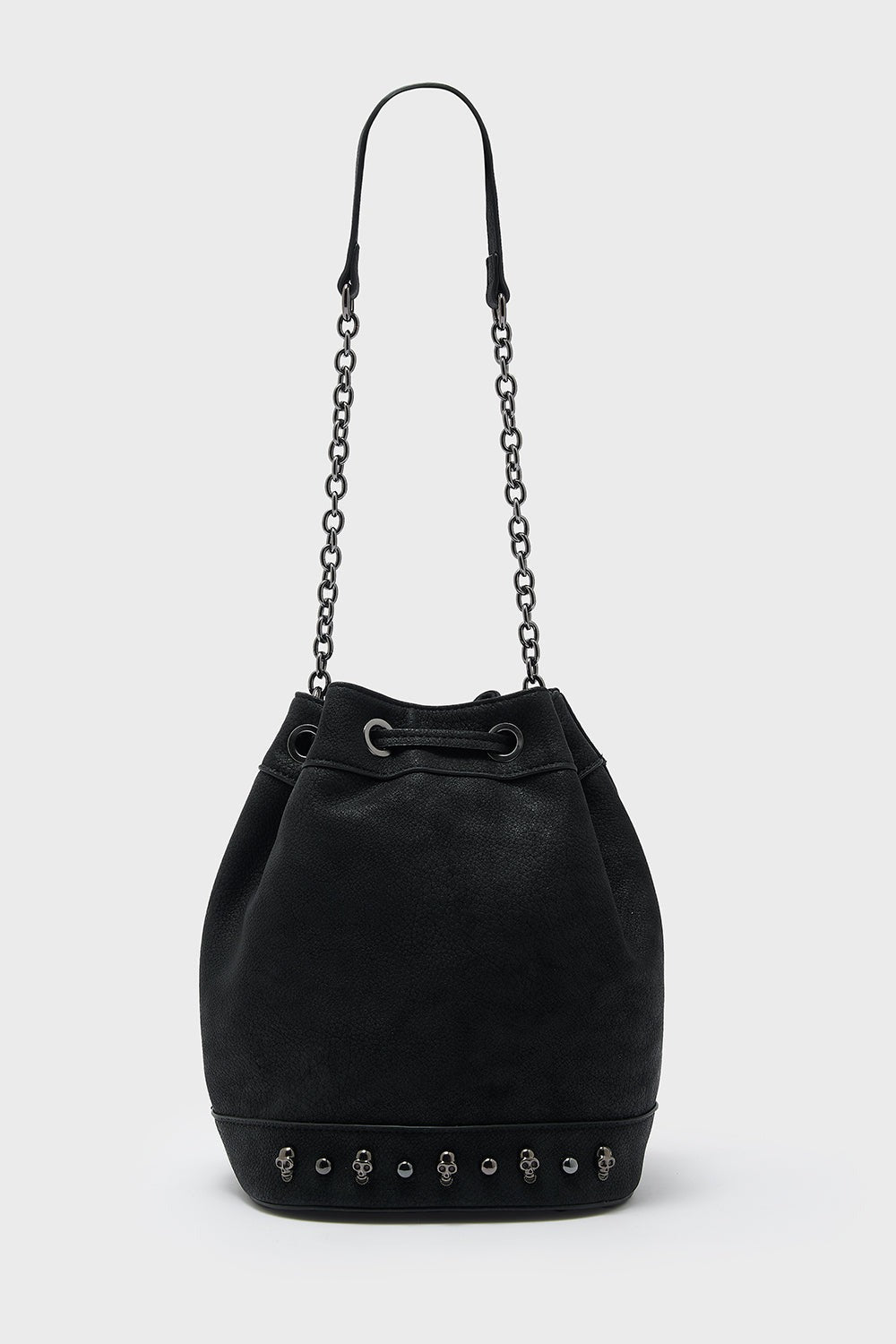 black punk skull bag with chain strap