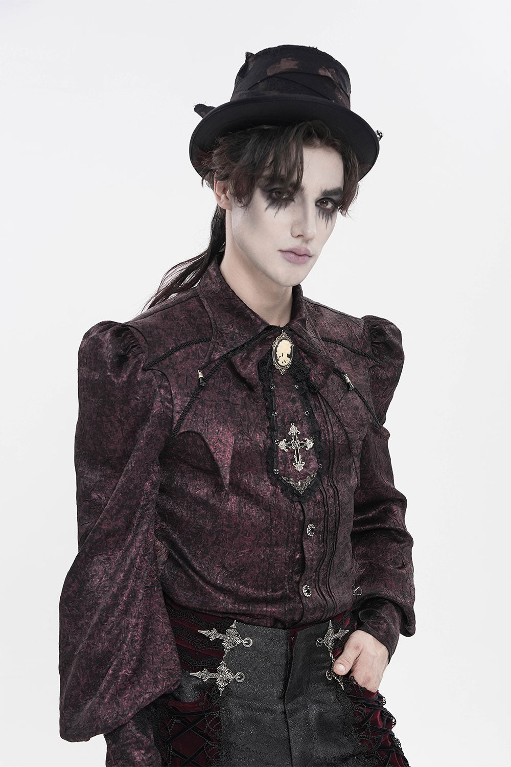 Mens goth style top hat