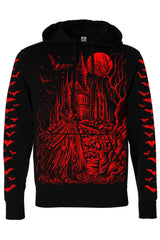 red and black gothic vampire hoodie