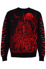 dracula castle graphic sweater