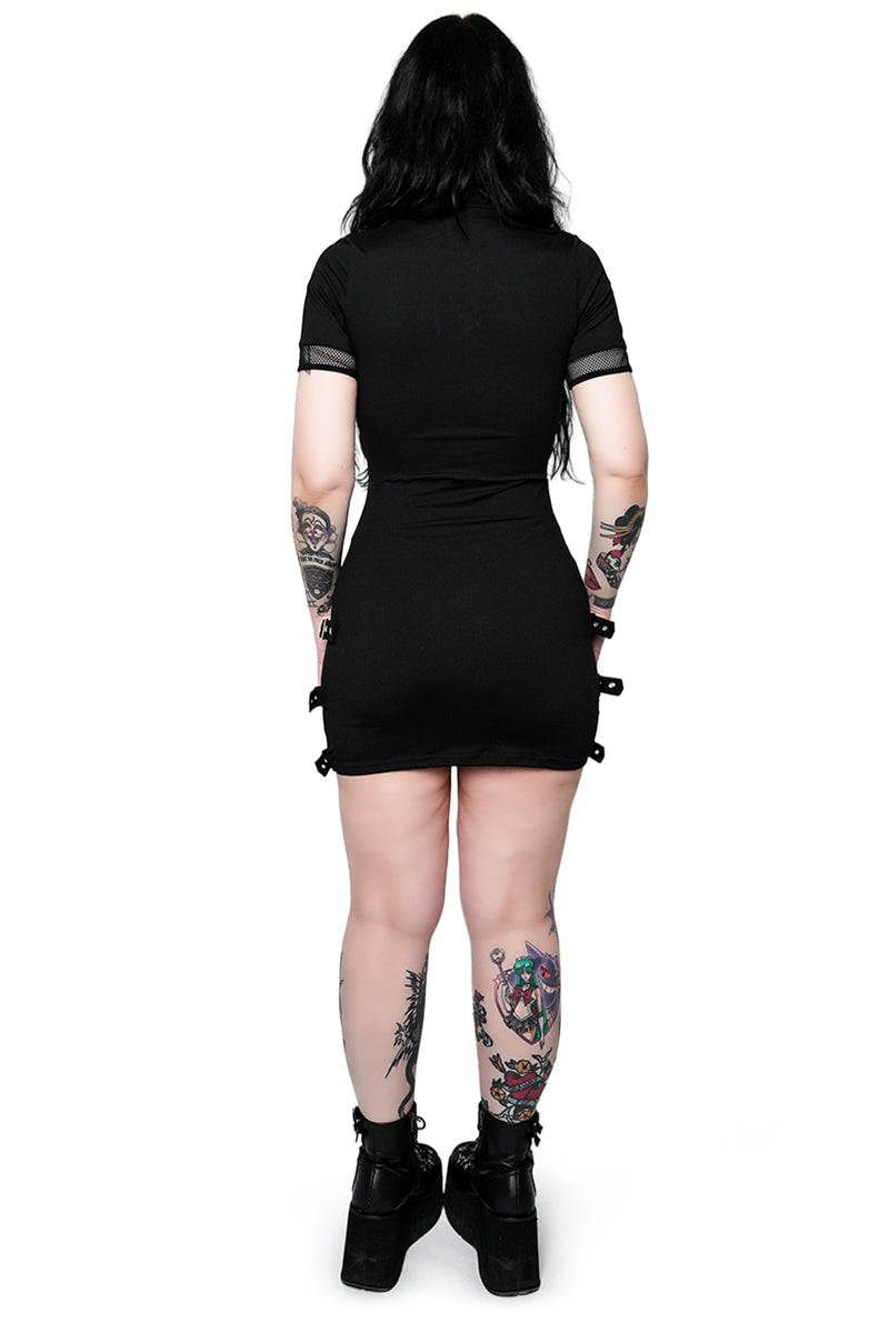 leg cut out goth dress