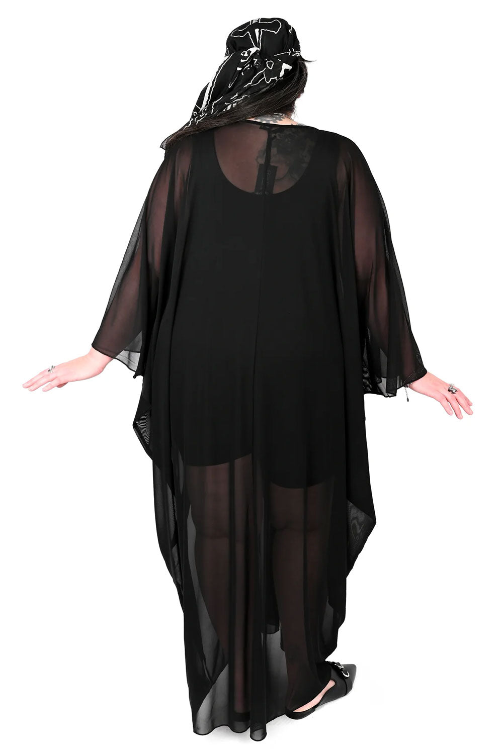 Full length plus size mesh goth dress