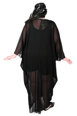 Full length plus size mesh goth dress