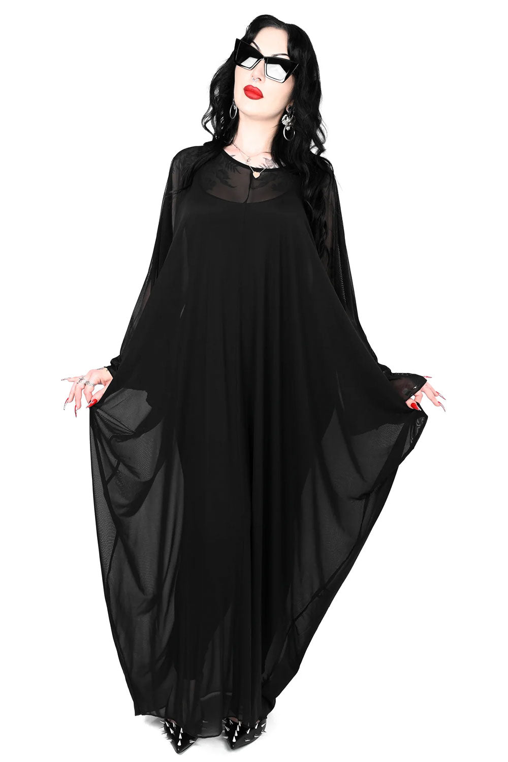 Foxblood Dusk Mesh Black Kaftan