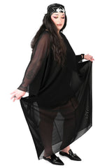Flowy Mesh Goth Fashion Kaftan Dress