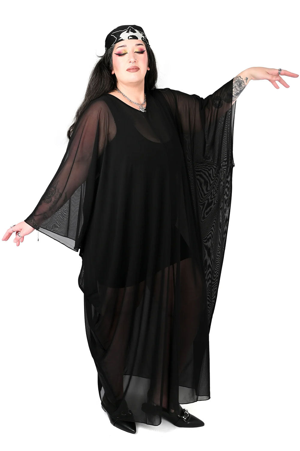 Plus Size Gothic Black Witchy Dress