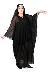 Plus Size Gothic Black Witchy Dress