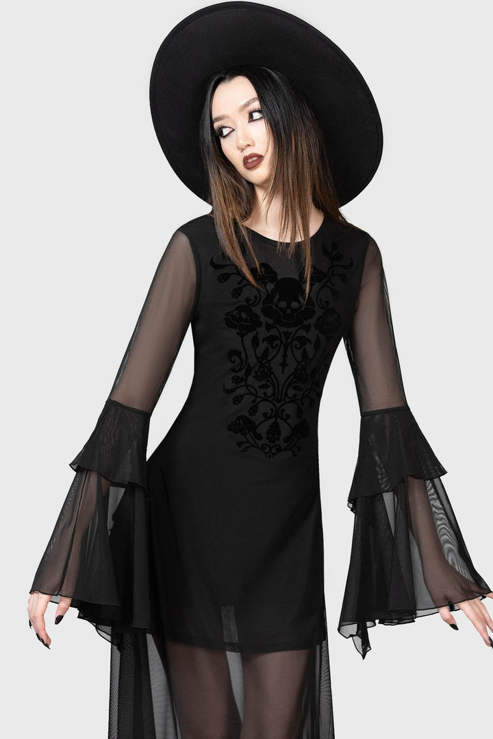 vintage gothic long black maxi dress