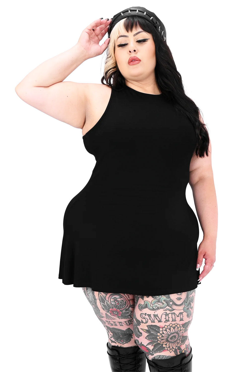 Womens goth mini dress from Foxblood in plus sizes