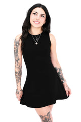 Fitted black mini dress for goths from Foxblood