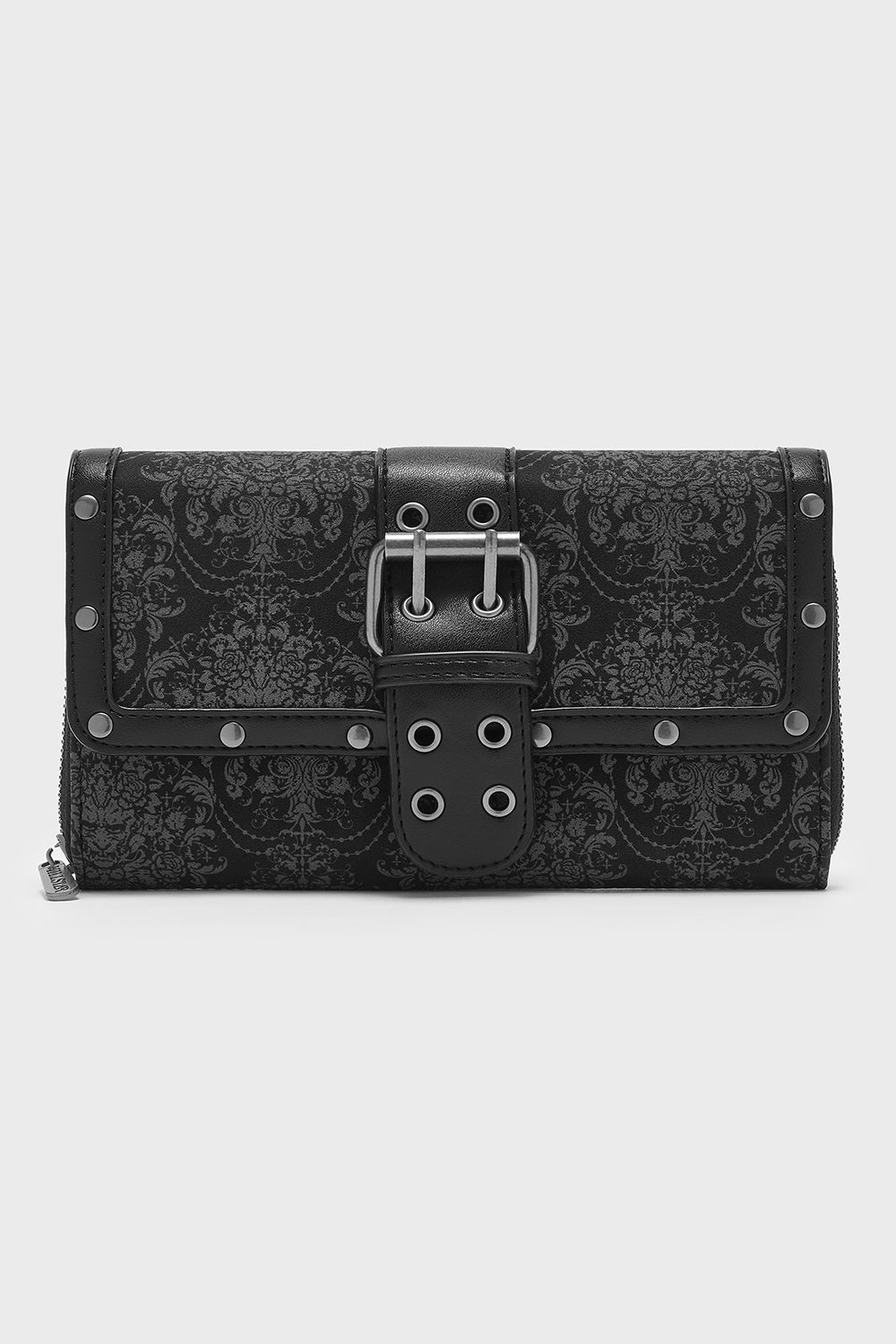 steampunk black damask wallet