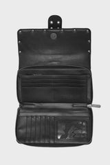 haunted mansion vegan leather black damask wallet