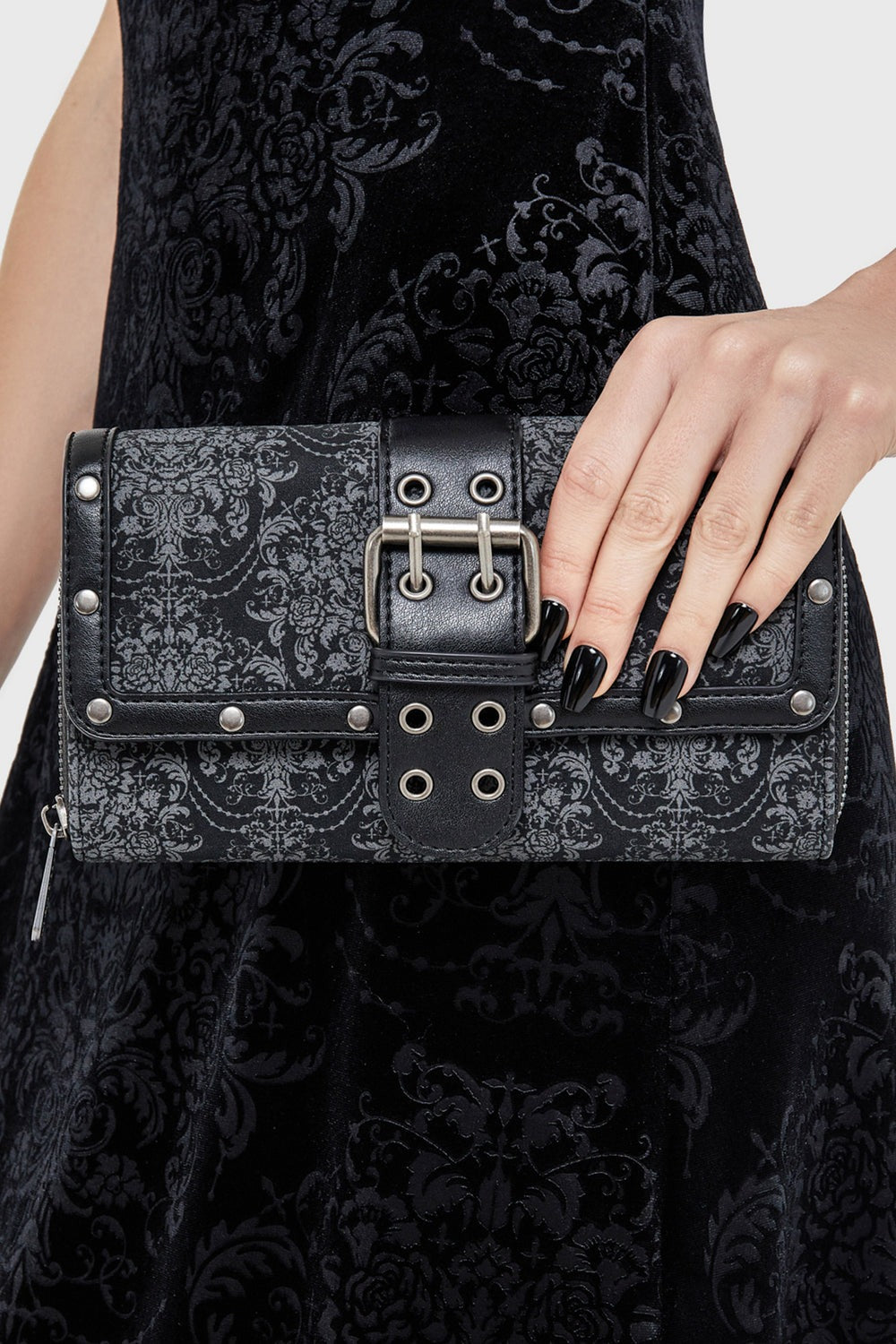 black damask wallet