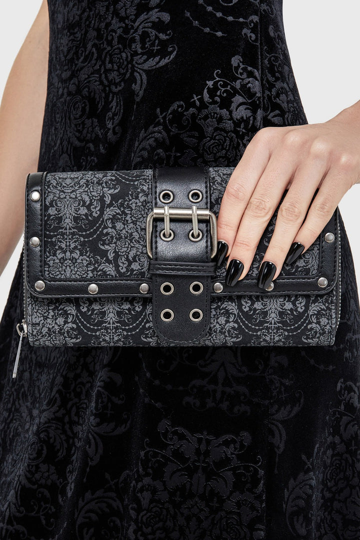 black damask wallet