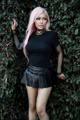 Womens black fishnet top with thumb holes