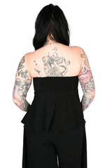 Lightweight flattering black tube top on model