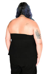 Back view of Foxblood flowing tube top on model