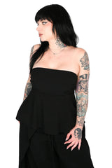 Womens a-line black tube top for goths