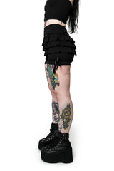 chiffon high waisted ruffled black bloomers for women 