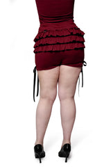 Back view of model wearing Oxblood Rosemary Bloomers from Forest Ink
