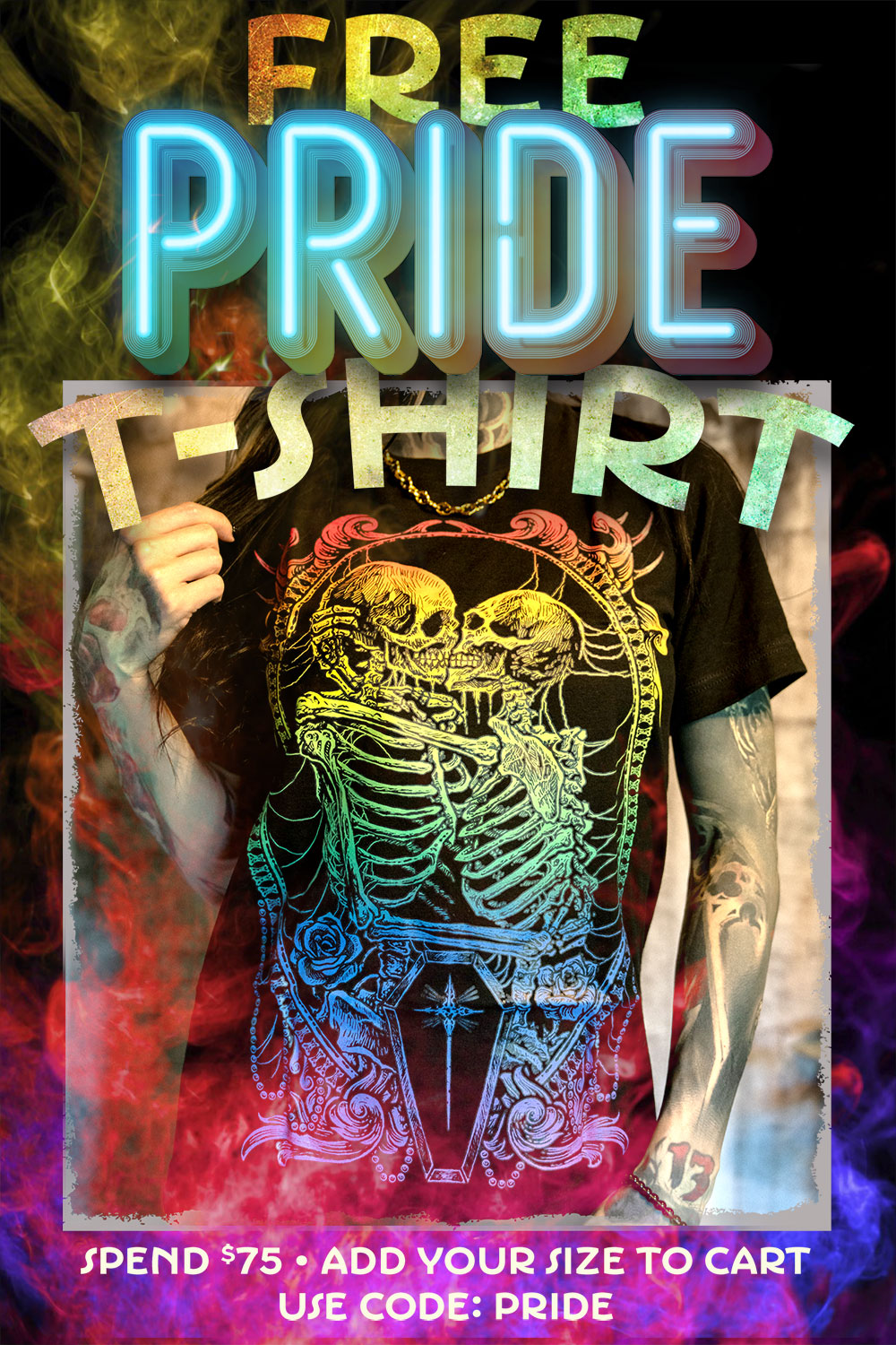 Pride Skeleton Love T-shirt [RAINBOW]