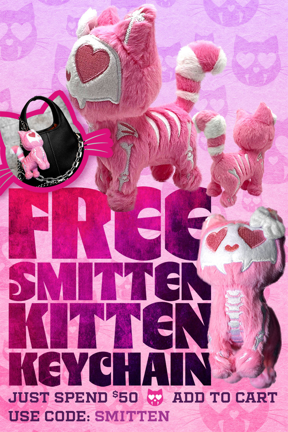 Smitten Kitten Plush Keychain