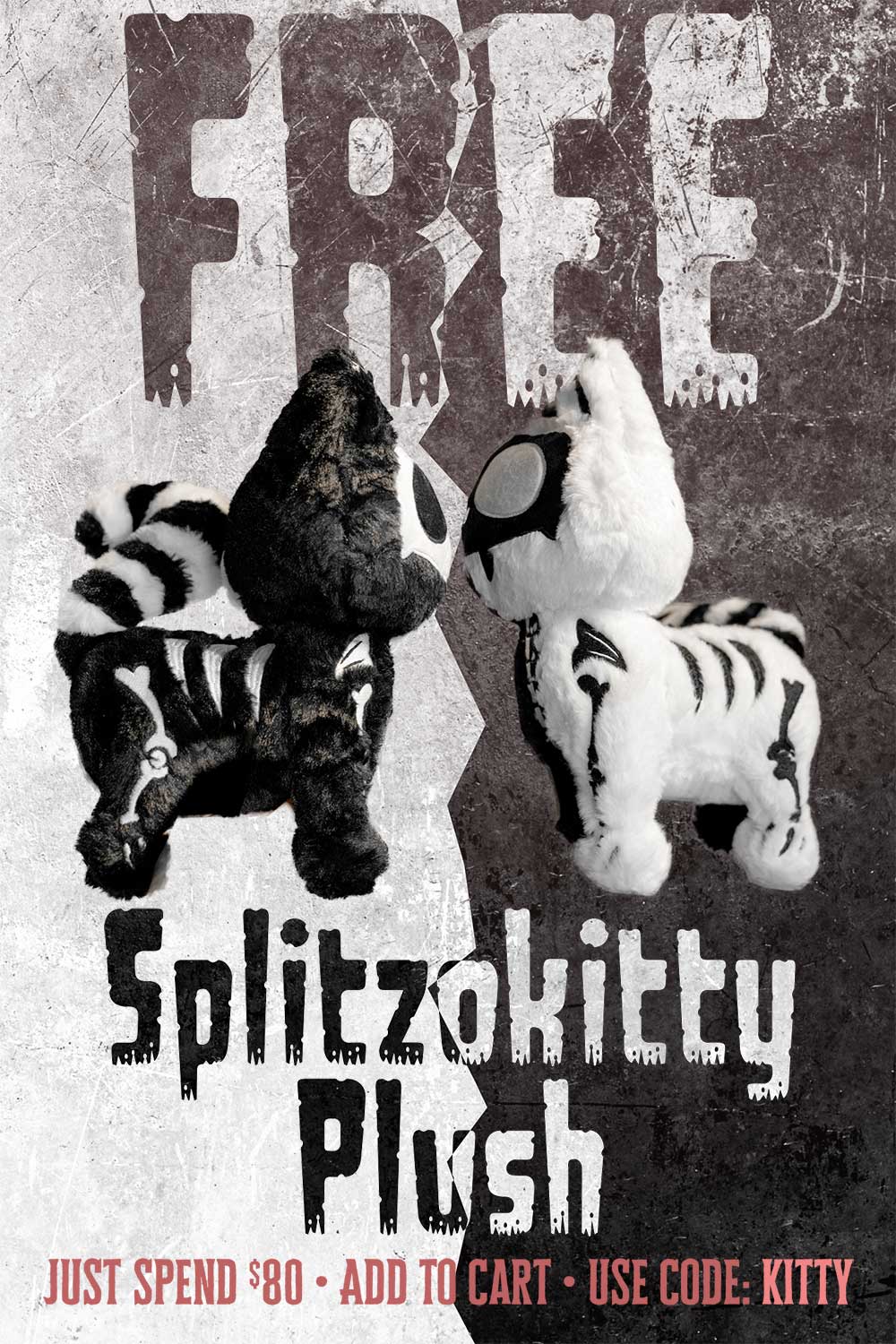 Splitzokitty Plush Toy [Black/White] [Limited Edition]