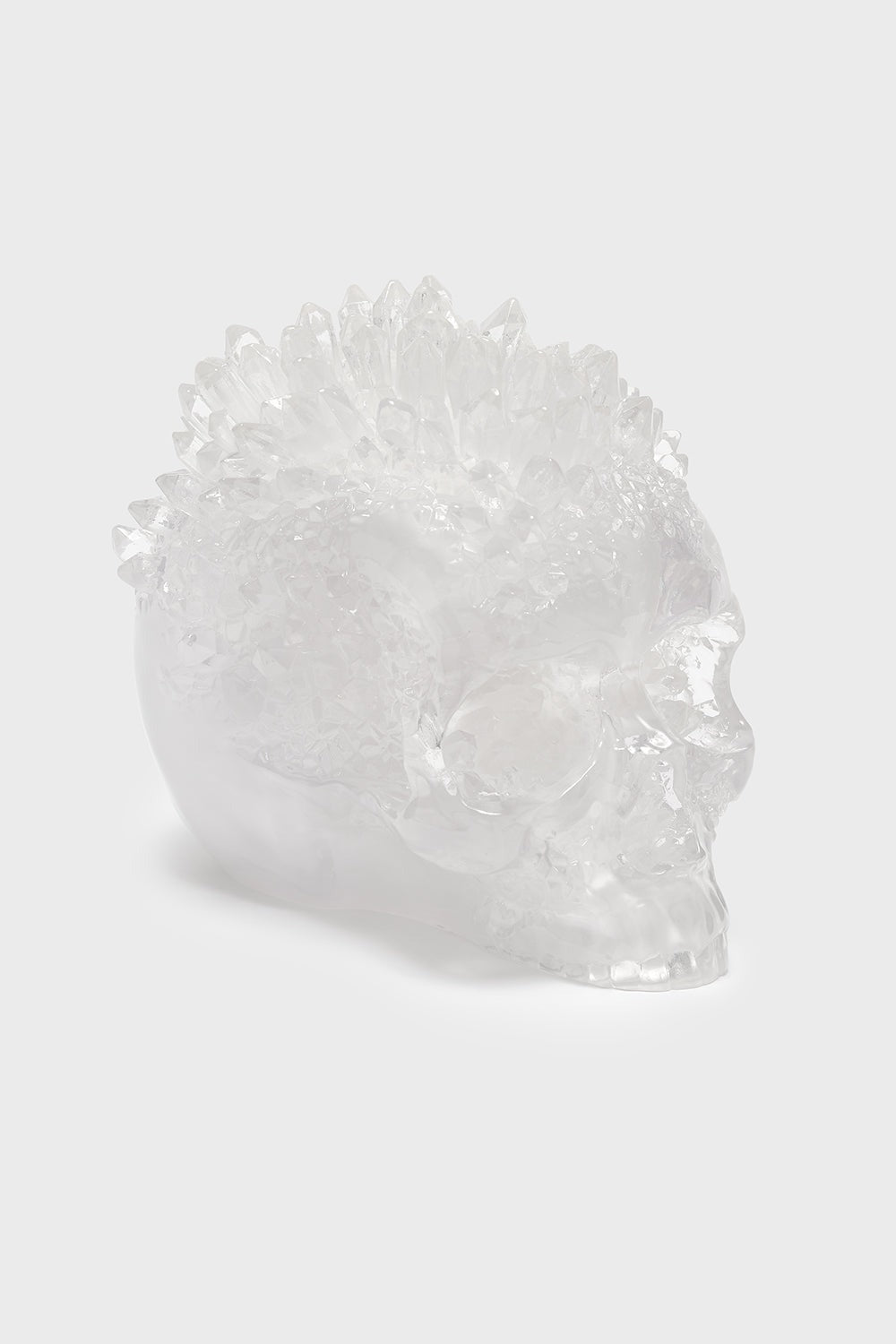 witchy clear crystal skull figurine 