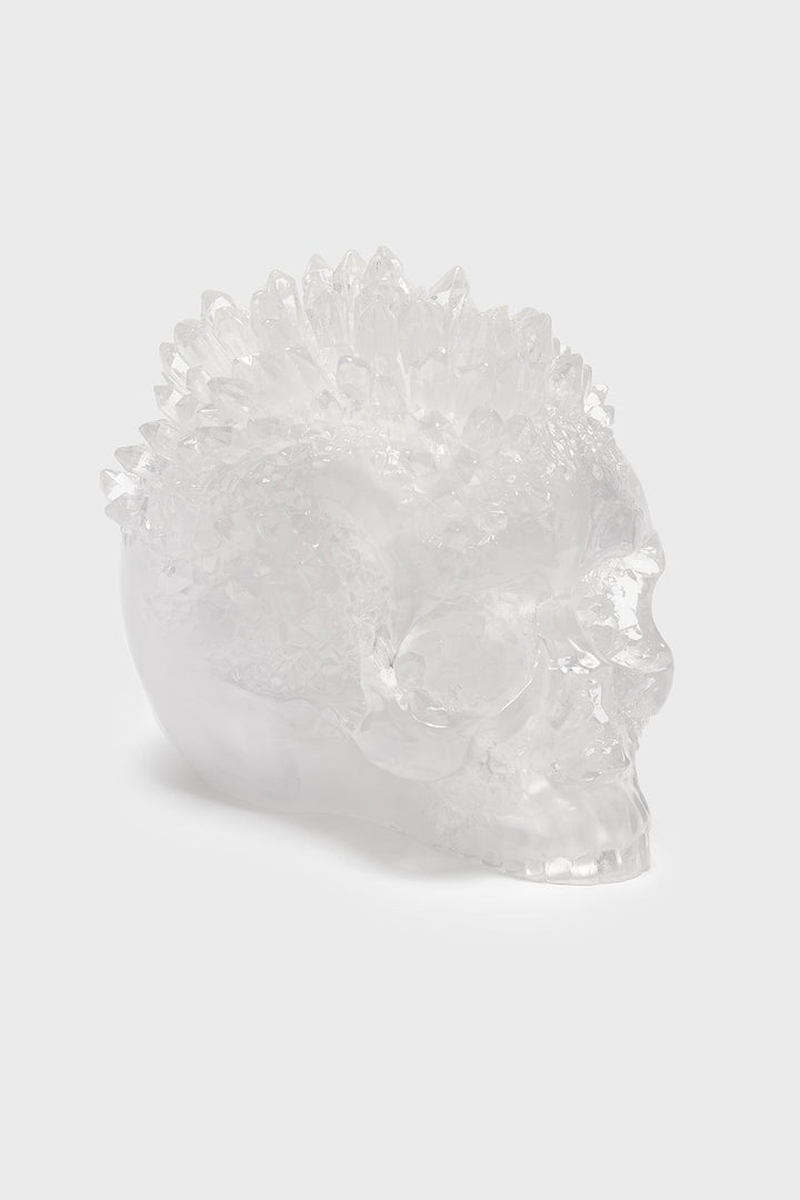 witchy clear crystal skull figurine 